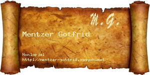 Mentzer Gotfrid névjegykártya